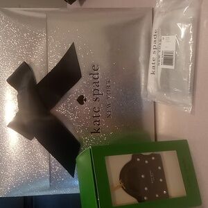 Kate Spade Leila Pebbled Leather Small wristlet; Jolly Shopper Ornament & Box